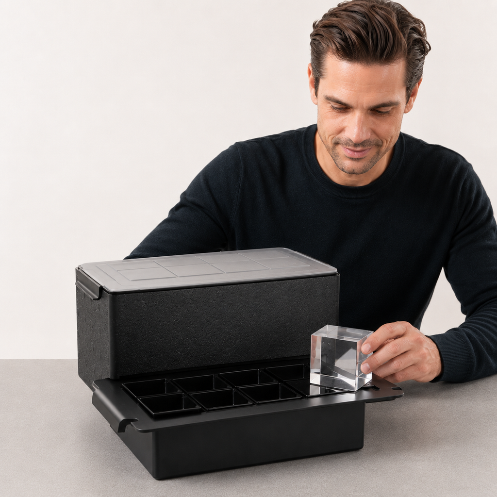 Premium Bar Ice Cube Mold &amp; Storage Box
