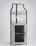 Modern Industrial Home Bar Cabinet with Wine Glass Rack