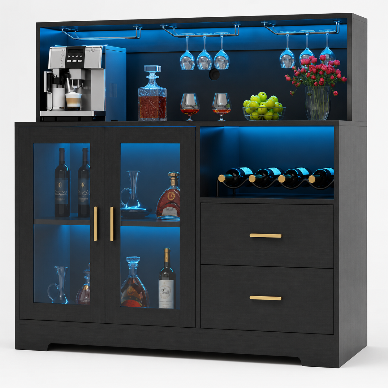Modern LED Home Bar Cabinet with Wine Storage