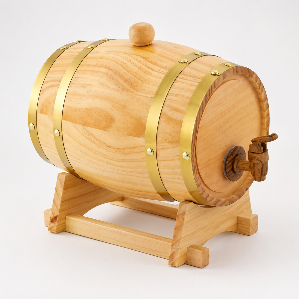 Wooden Barrel Beverage Dispenser
