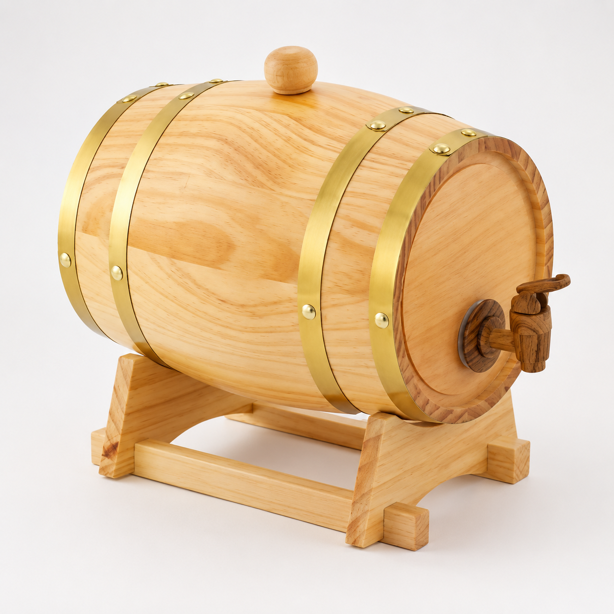 Wooden Barrel Beverage Dispenser