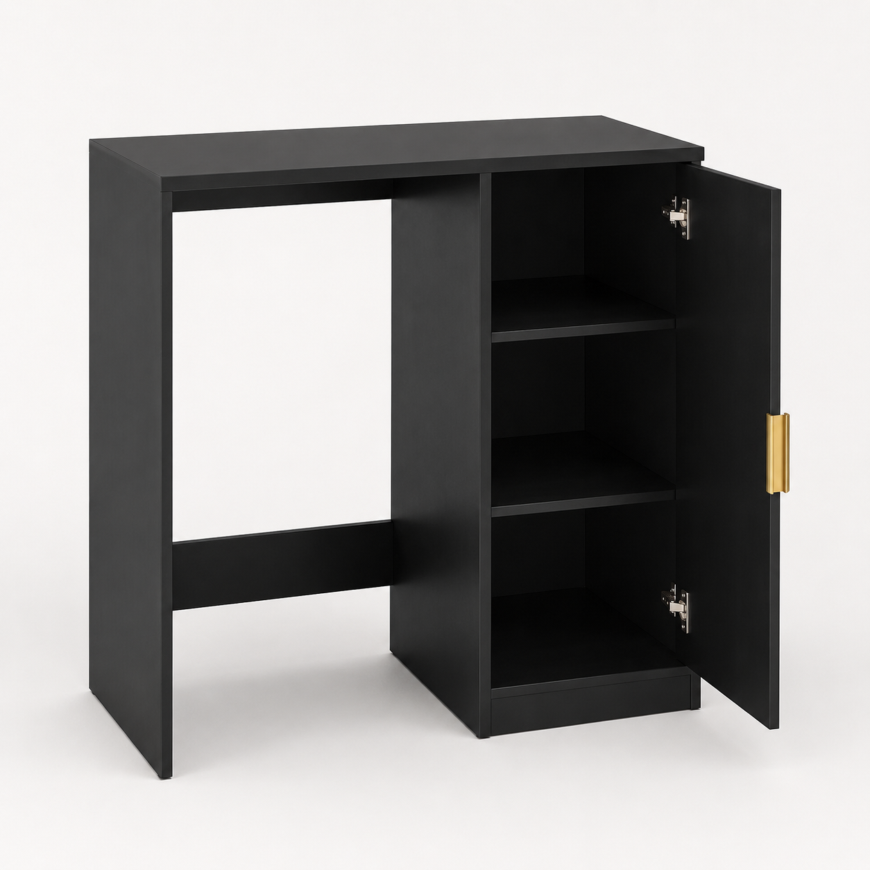 Modern Black Storage Desk Cabinet