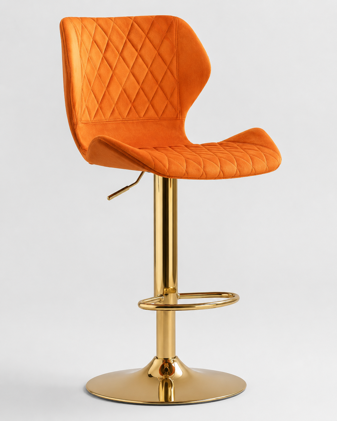 Luxe Quilted Velvet Bar Stool