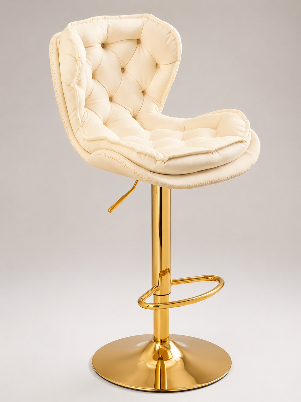 Luna Ivory Tufted Bar Stool