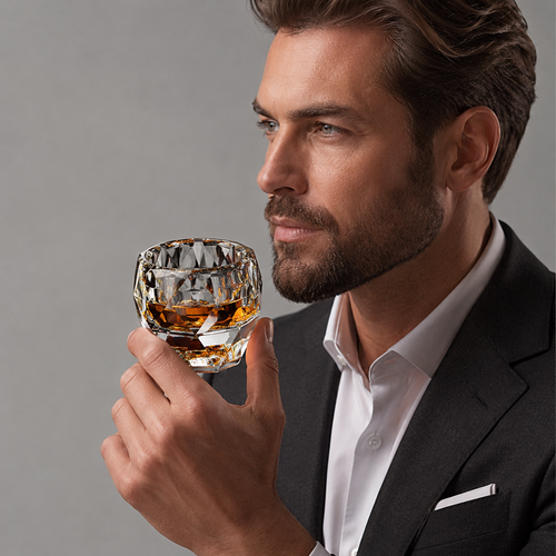Faceted Crystal Whiskey Glass