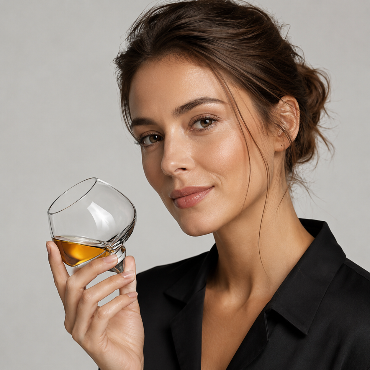 Tilted Crystal Whiskey Glass
