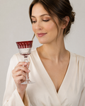 Ruby Red Cut Crystal Goblet
