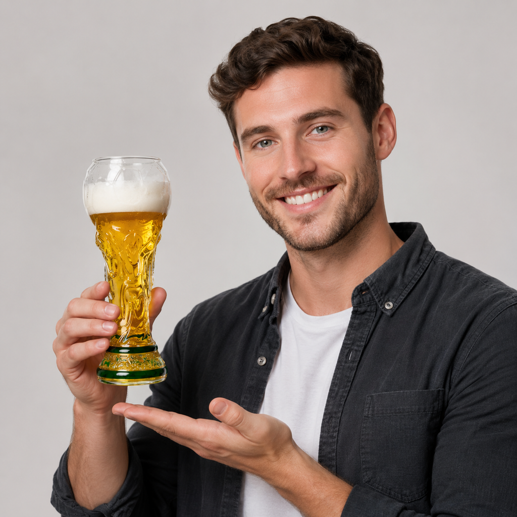Golden Trophy Beer Glass