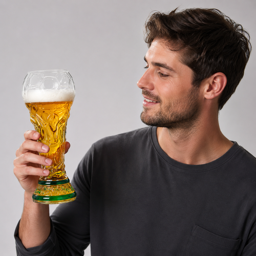 Golden Trophy Beer Glass