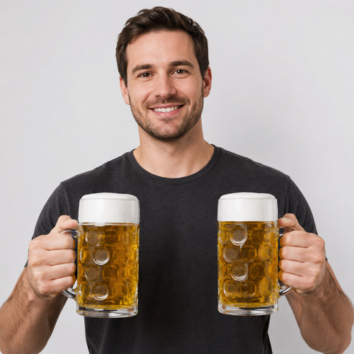 Classic Dimpled Glass Beer Mug Set