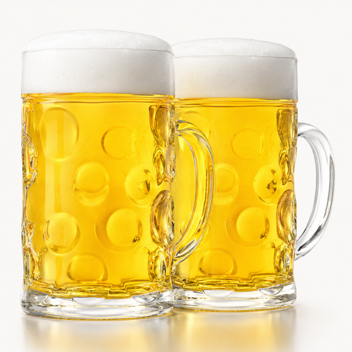 Classic Dimpled Glass Beer Mug Set